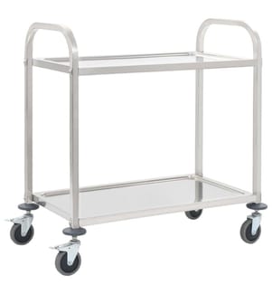 2-Stufiger Servierwagen 95 x 45 x 83,5 cm Edelstahl