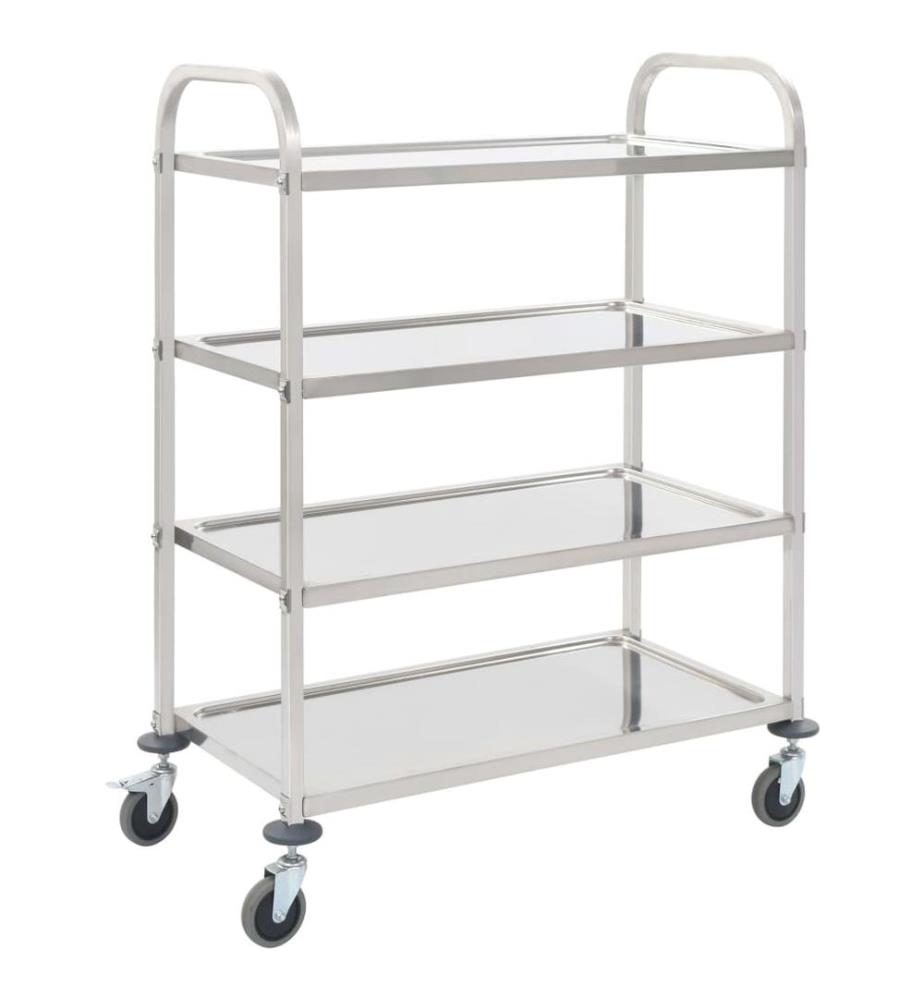 4-Stufiger Servierwagen 107 x 55 x 125 cm Edelstahl