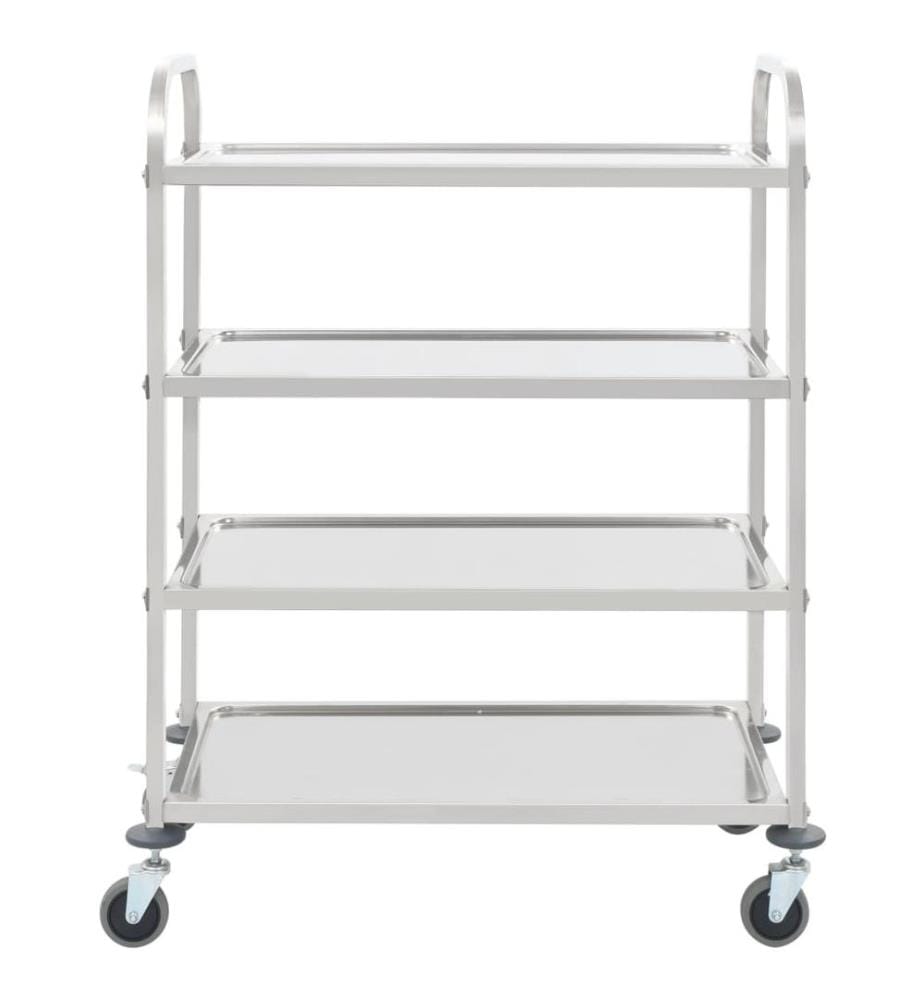 4-Stufiger Servierwagen 107 x 55 x 125 cm Edelstahl