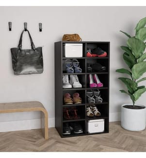 Schuhregal Schwarz 54x34x100,5 cm Holzwerkstoff