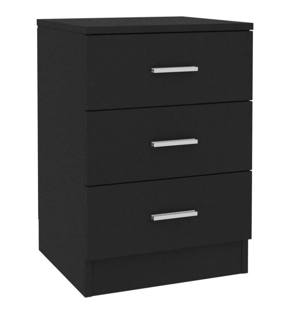 Tables de chevet 2 pcs Noir 38 x 35 x 56 cm Aggloméré
