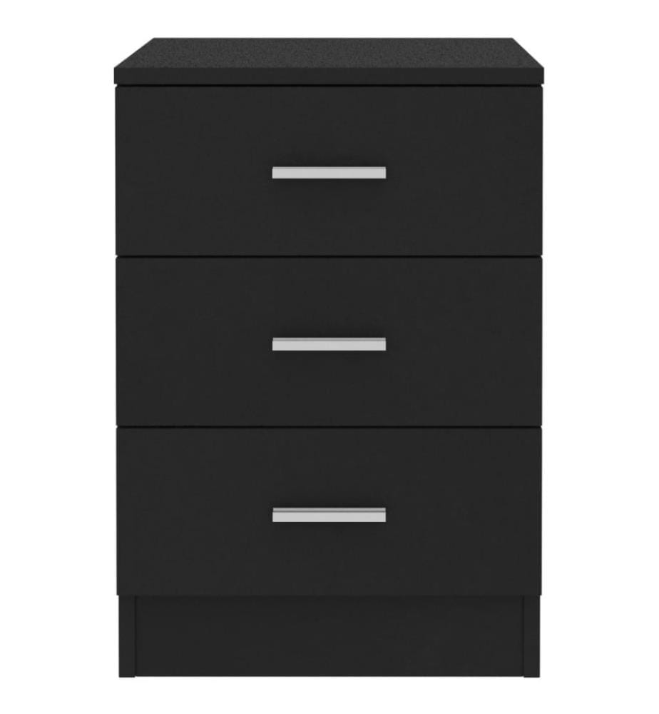 Tables de chevet 2 pcs Noir 38 x 35 x 56 cm Aggloméré