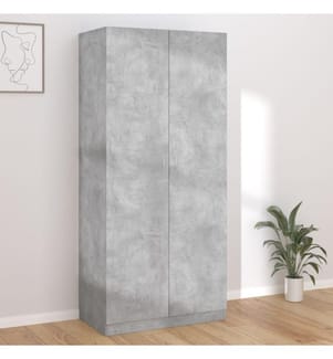 Kleiderschrank Betongrau 90x52x200 cm Holzwerkstoff