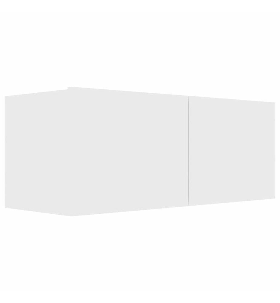 Meuble TV Blanc 80x30x30 cm Bois d'ingénierie
