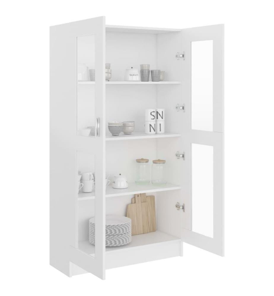 Vitrinenschrank Weiss 82,5x30,5x150 cm Holzwerkstoff