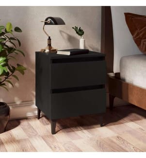 Tables de chevet 2 pcs Noir 40x35x50 cm Aggloméré