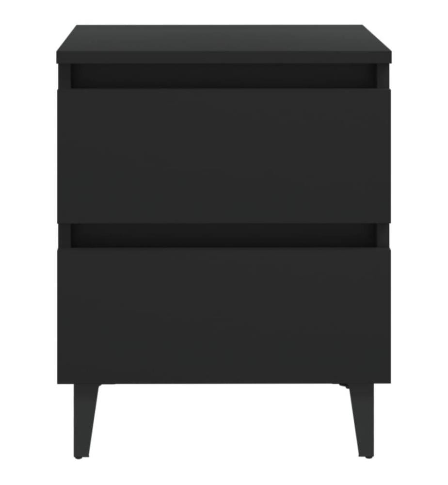 Tables de chevet 2 pcs Noir 40x35x50 cm Aggloméré