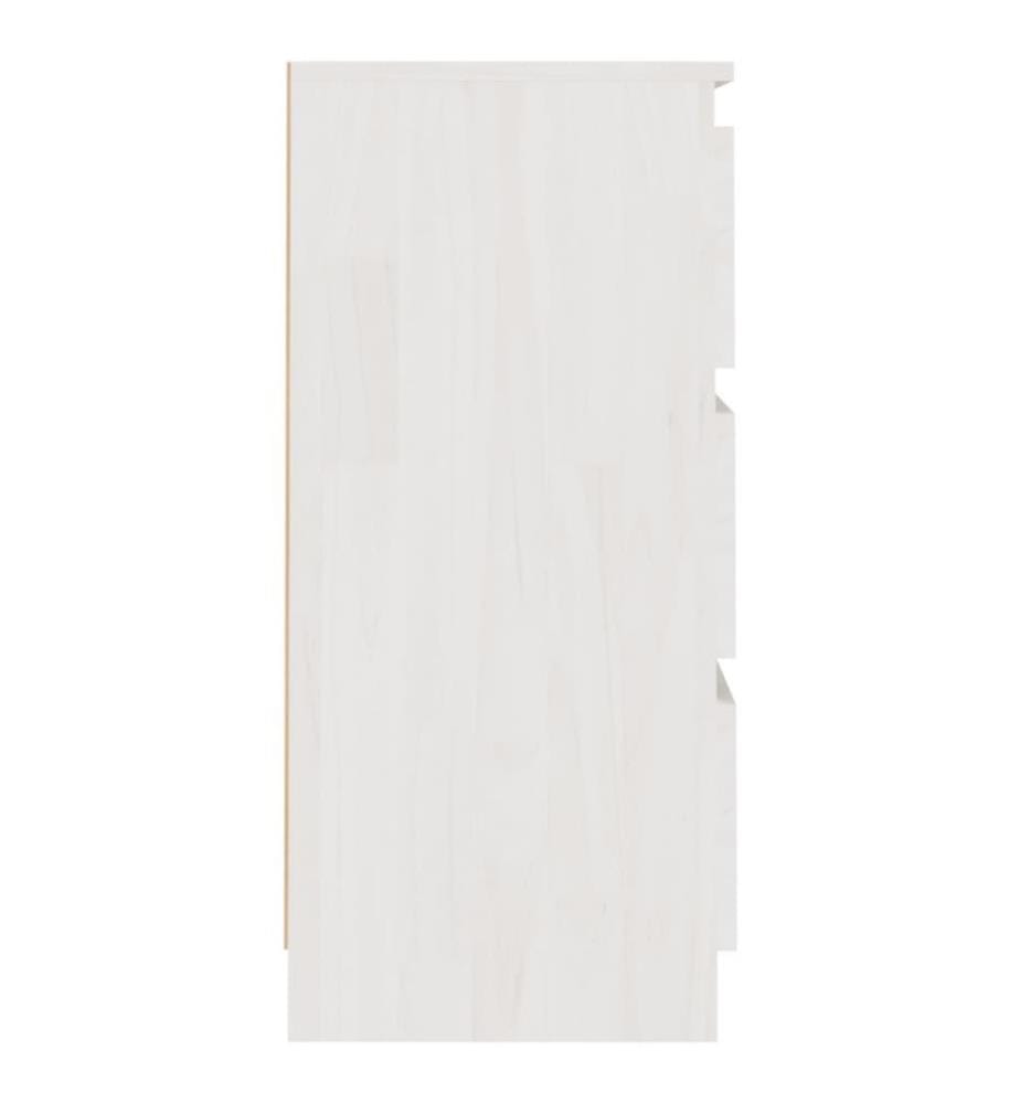 Table de chevet Blanc 40x29,5x64 cm Bois de pin solide