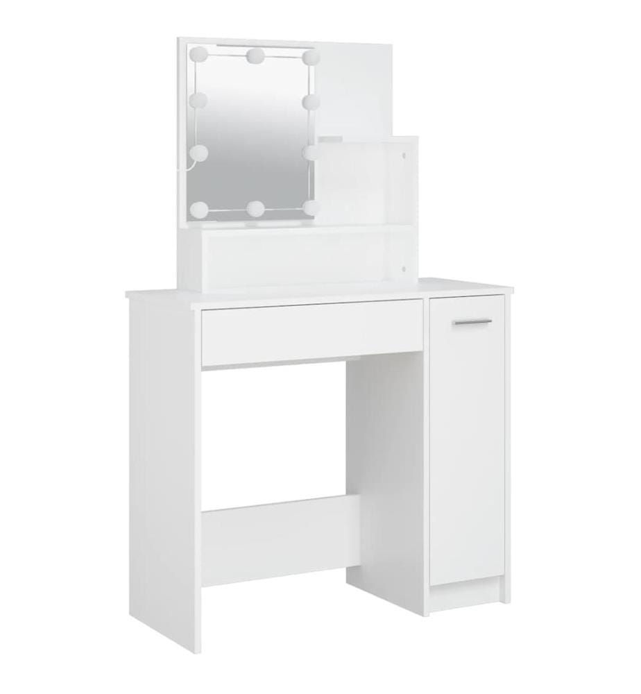 Schminktisch mit LED Weiss 86,5x35x136 cm
