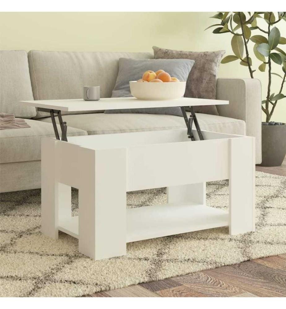Couchtisch Weiss 79x49x41 cm Holzwerkstoff
