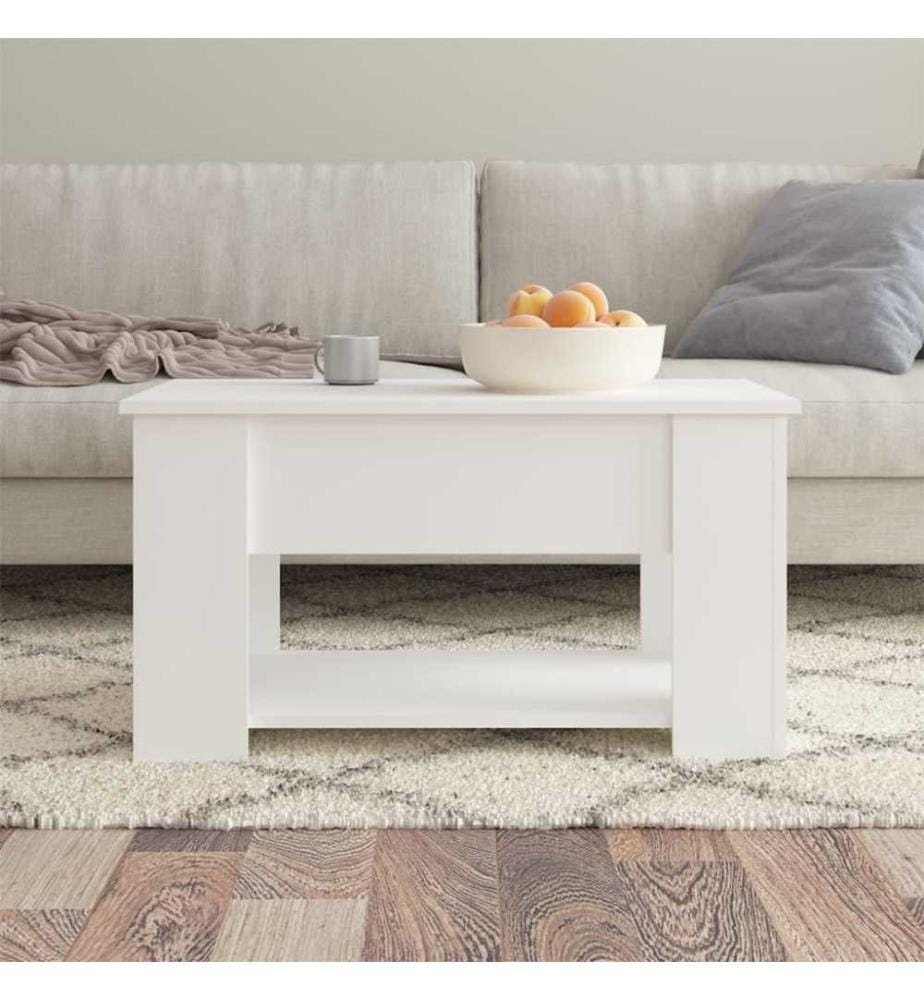 Couchtisch Weiss 79x49x41 cm Holzwerkstoff