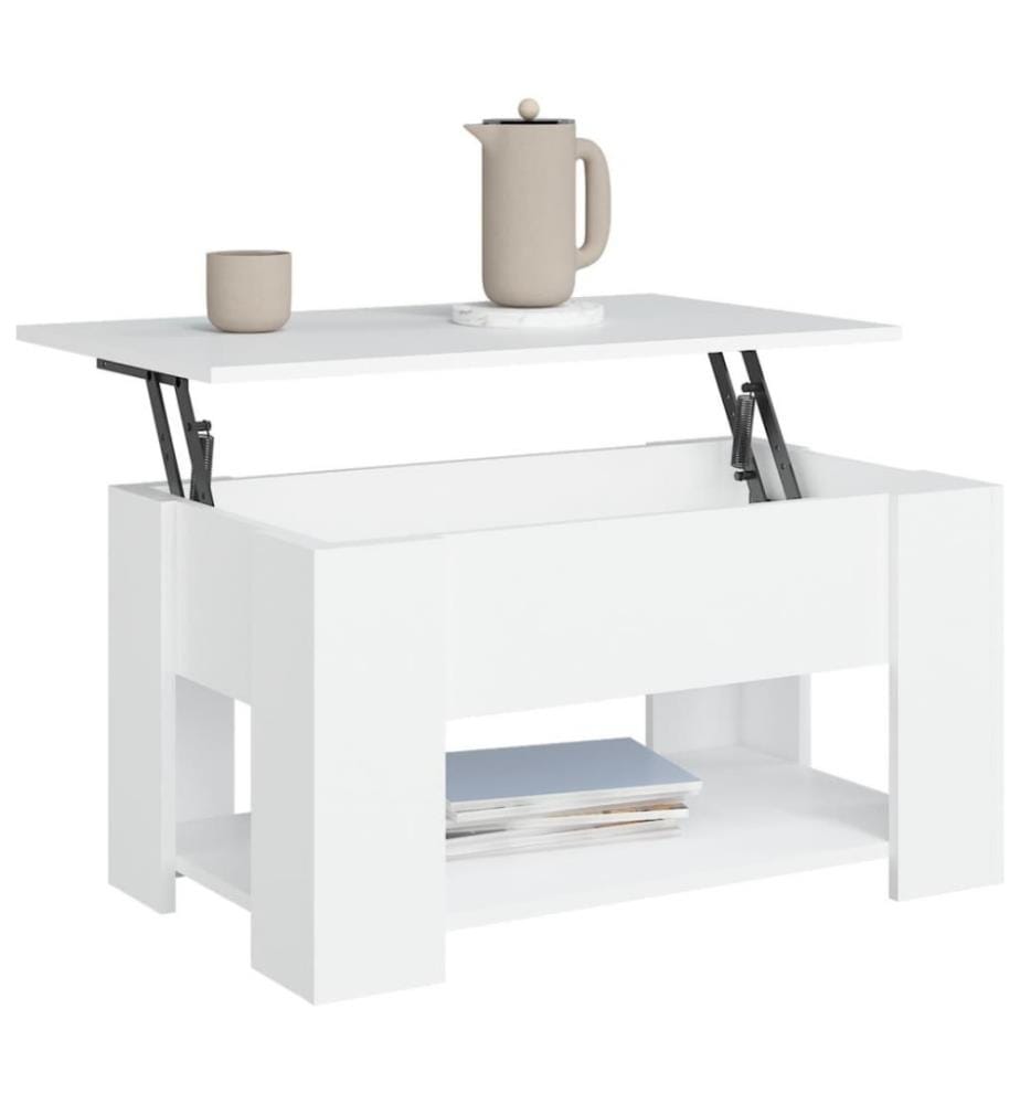 Couchtisch Weiss 79x49x41 cm Holzwerkstoff