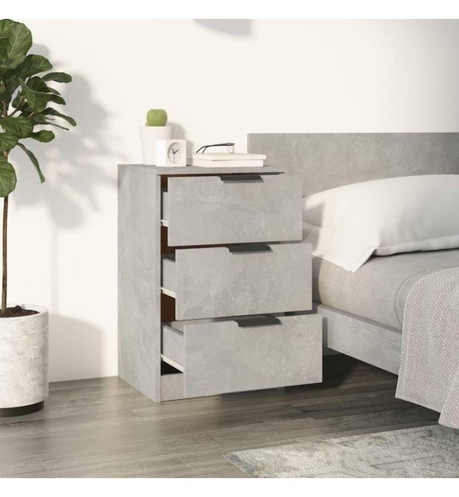 Tables de chevet 2 pcs Gris béton 40x36x65 cm