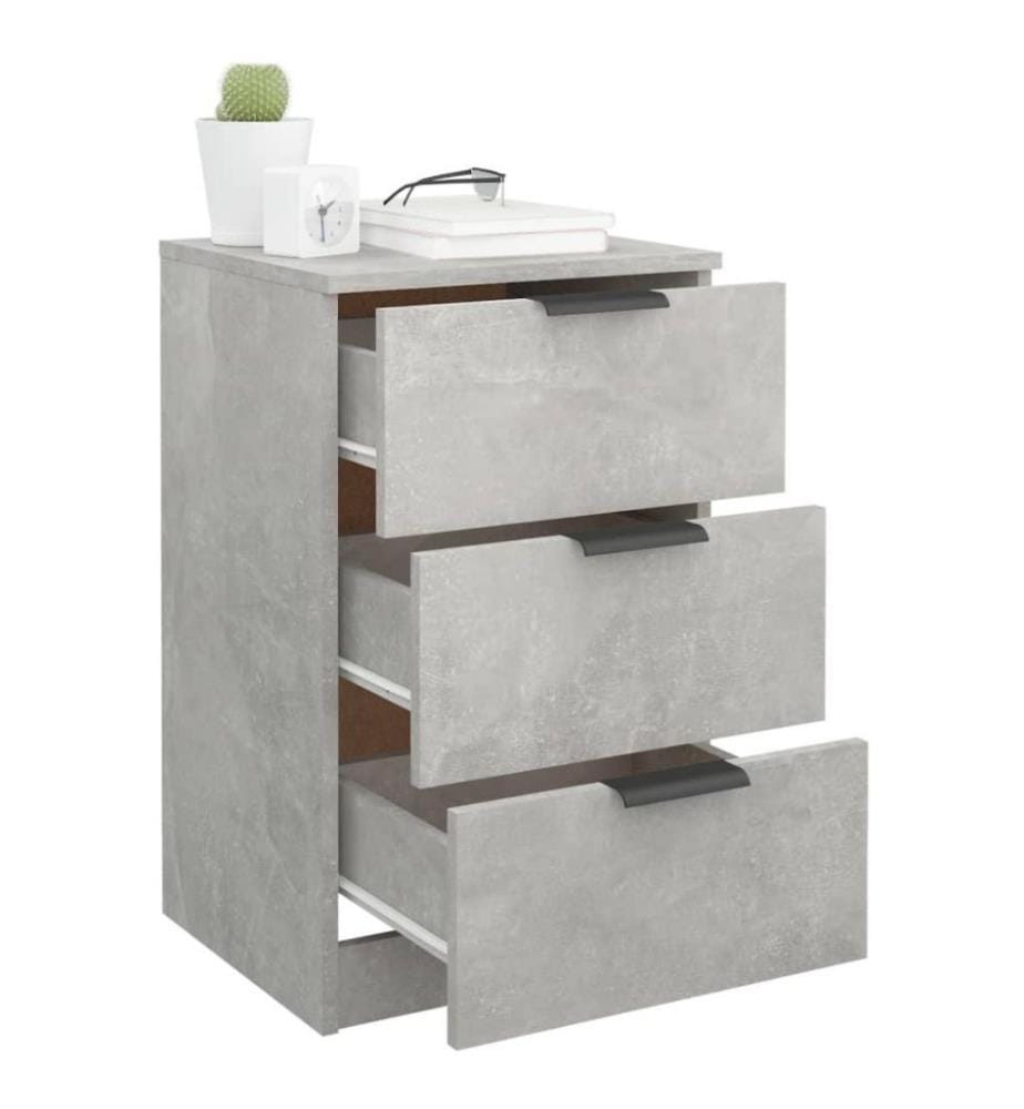 Tables de chevet 2 pcs Gris béton 40x36x65 cm