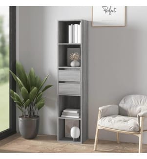 Bücherregal Grau Sonoma 36x30x171 cm Holzwerkstoff