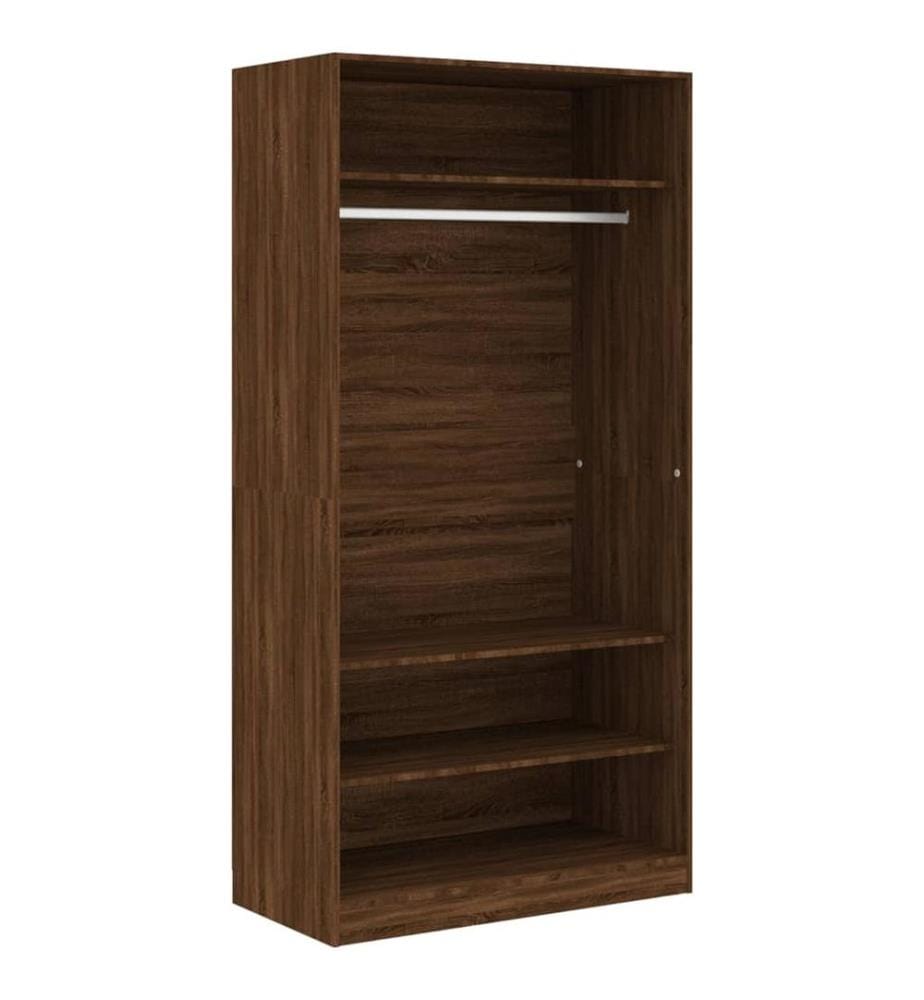 Kleiderschrank Braun Eiche-Optik 100x50x200 cm Holzwerkstoff