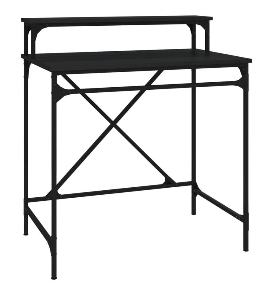 Bureau noir 80x50x90 cm bois d'ingénierie et fer