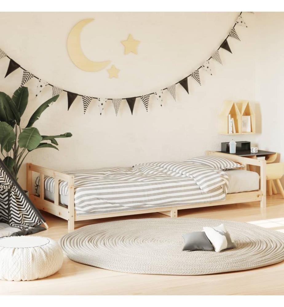 Cadre de lit pour enfants 90x200 cm bois de pin massif