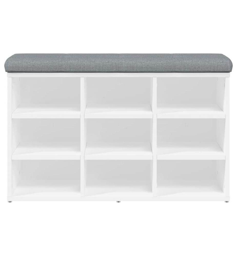 Banc à chaussures blanc 82x32x50 cm bois d'ingénierie