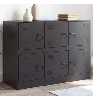 Buffet noir 99x39x73 cm acier