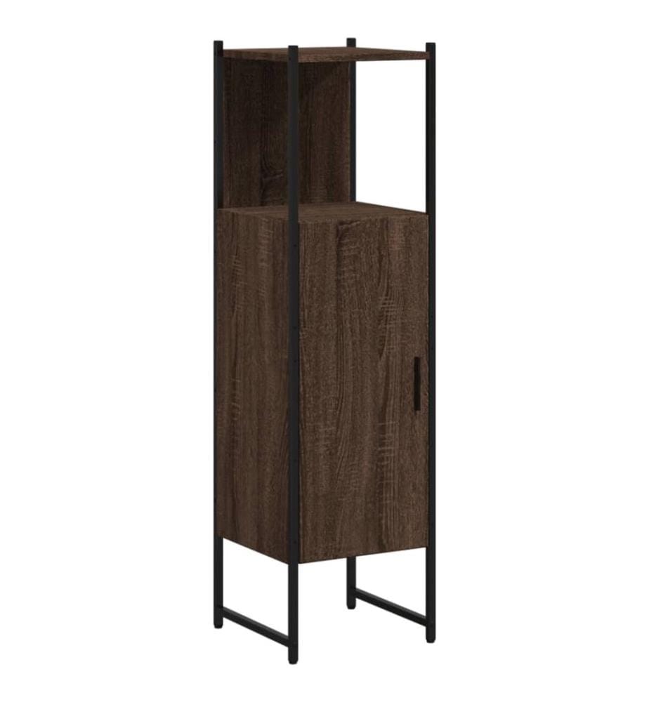 Badschrank Braun Eichen-Optik 33x33x120,5 cm Holzwerkstoff