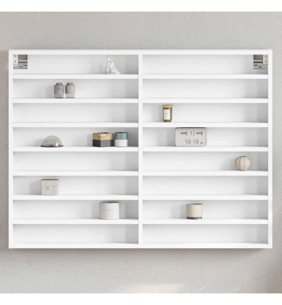 Vitrinenschrank Weiss 100x8,5x75 cm Holzwerkstoff