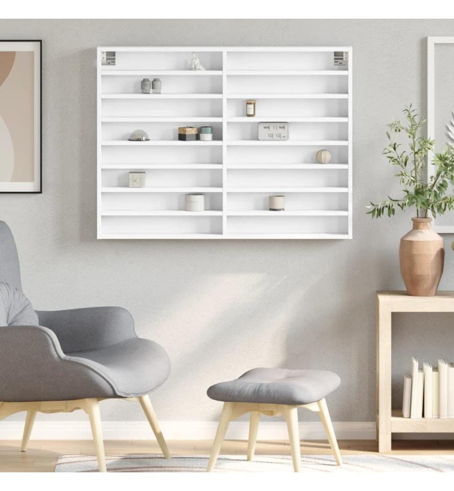 Vitrinenschrank Weiss 100x8,5x75 cm Holzwerkstoff