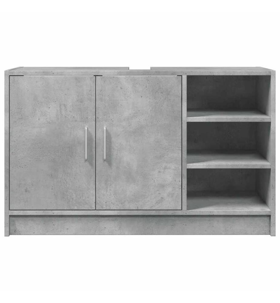 Armoire d'évier gris béton 90x29x55 cm bois d'ingénierie