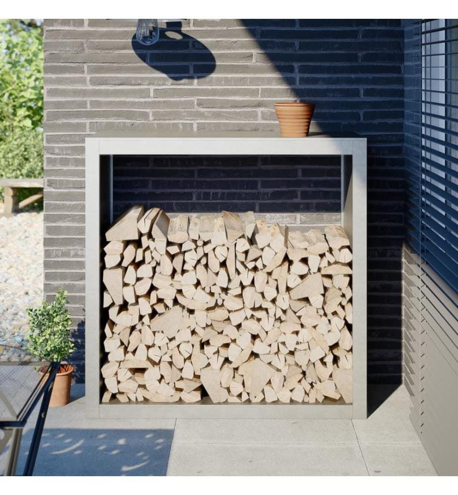 Brennholzregal 100x40x100 cm Edelstahl