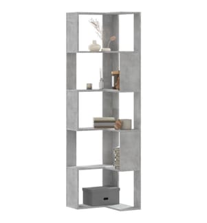 Eck-Bücherregal 5 Böden Betongrau 50x50x179 cm Holzwerkstoff