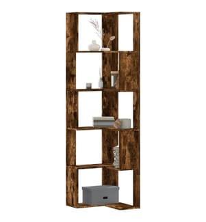 Eck-Bücherregal 5 Böden Räuchereiche 50x50x179 cm Holzwerkstoff