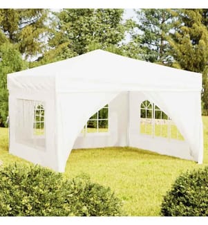 Tente de réception pliable avec parois Blanc 3x3 m