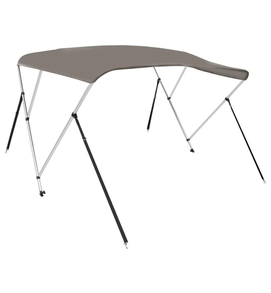 Auvent bimini à 3 arceaux gris 183x160x137 cm