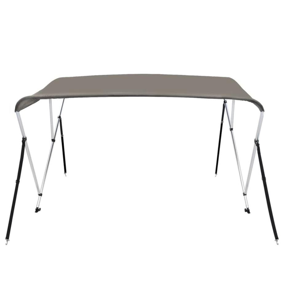 Auvent bimini à 3 arceaux gris 183x160x137 cm