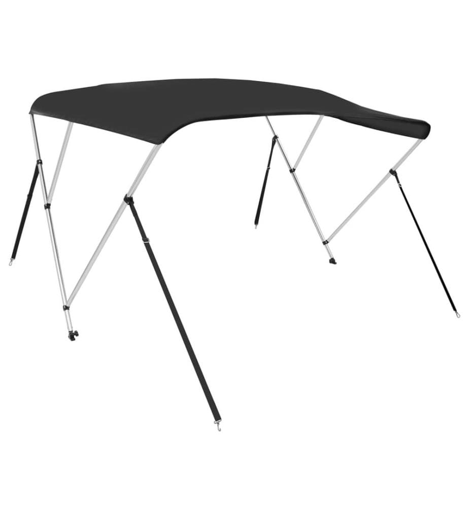 Auvent bimini à 3 arceaux noir 183x140x137 cm