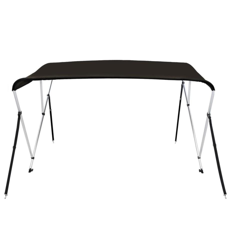 Auvent bimini à 3 arceaux noir 183x140x137 cm
