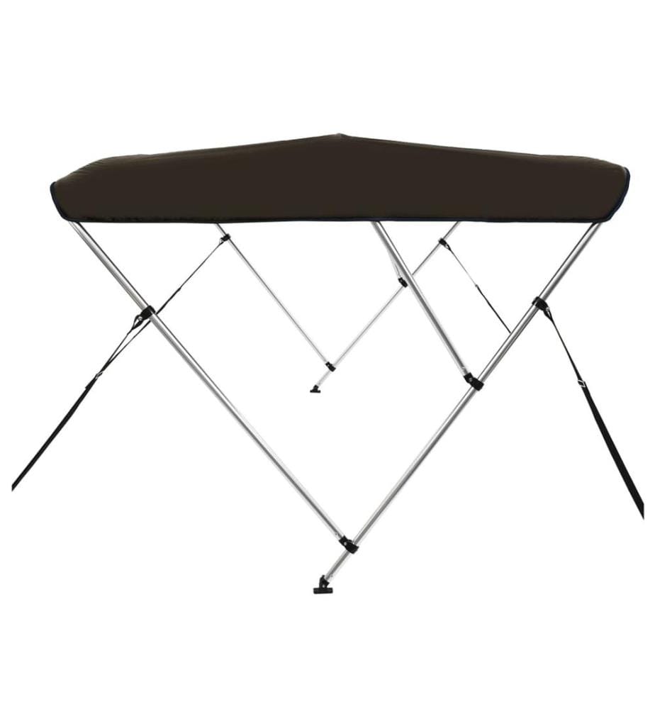 Auvent bimini à 3 arceaux noir 183x140x137 cm