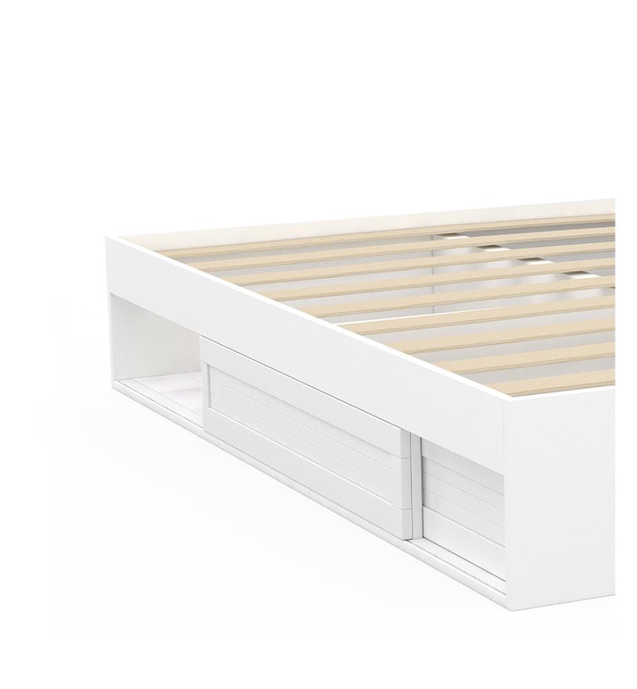 Bettrahmen Orem mit Bettkasten und integriertem Stauraum 140x190cm - Weiss