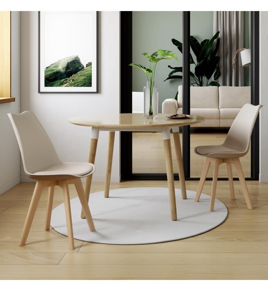 2er-Set Stühle Nordia 46 x 51 x 79.5 cm - Beige & Braun