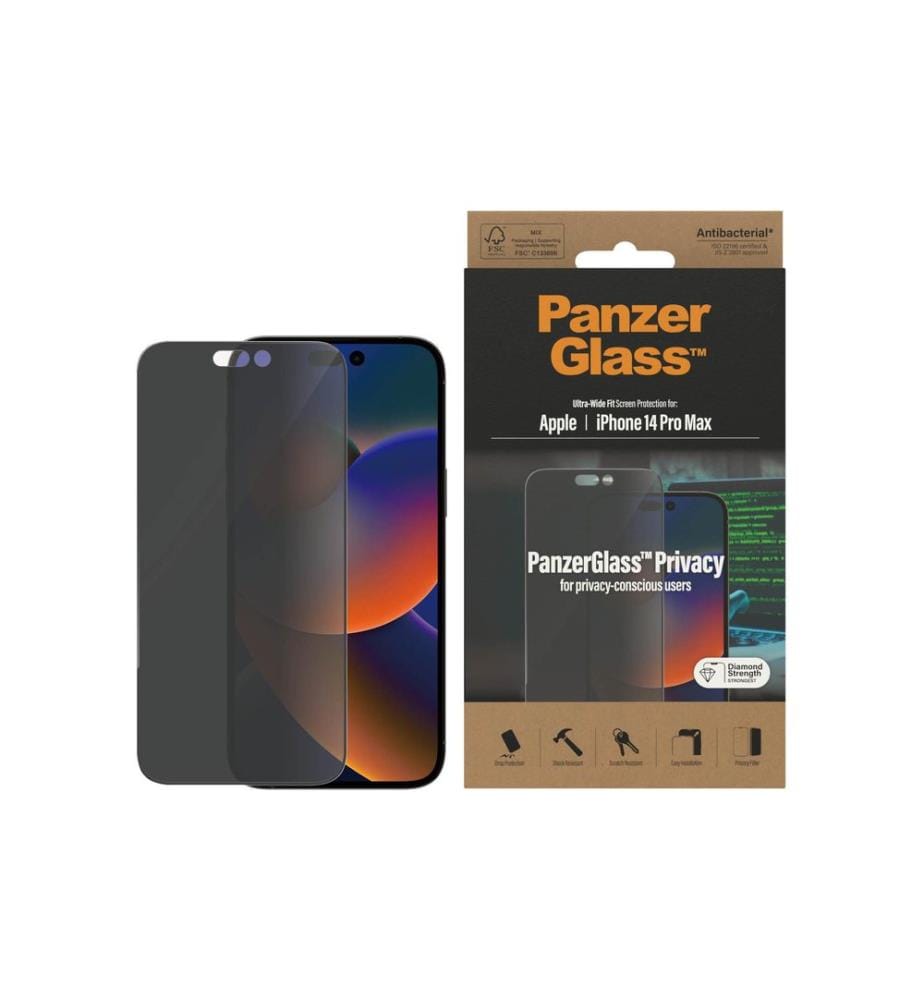 PANZERGLASS - Protection d'écran Ultra Wide Fit Privacy iPhone 14 Pro Max