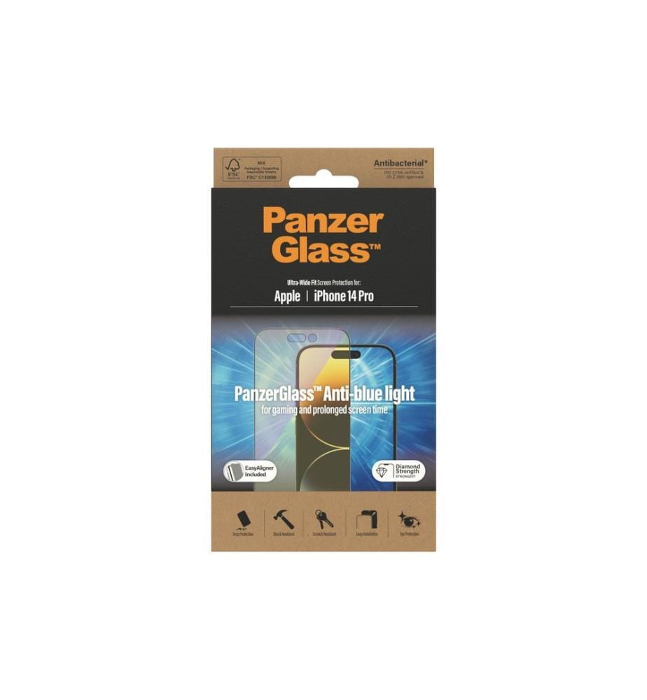 PANZERGLASS - Protection d'écran Ultra Wide Anti Bluelight iPhone 14 Pro