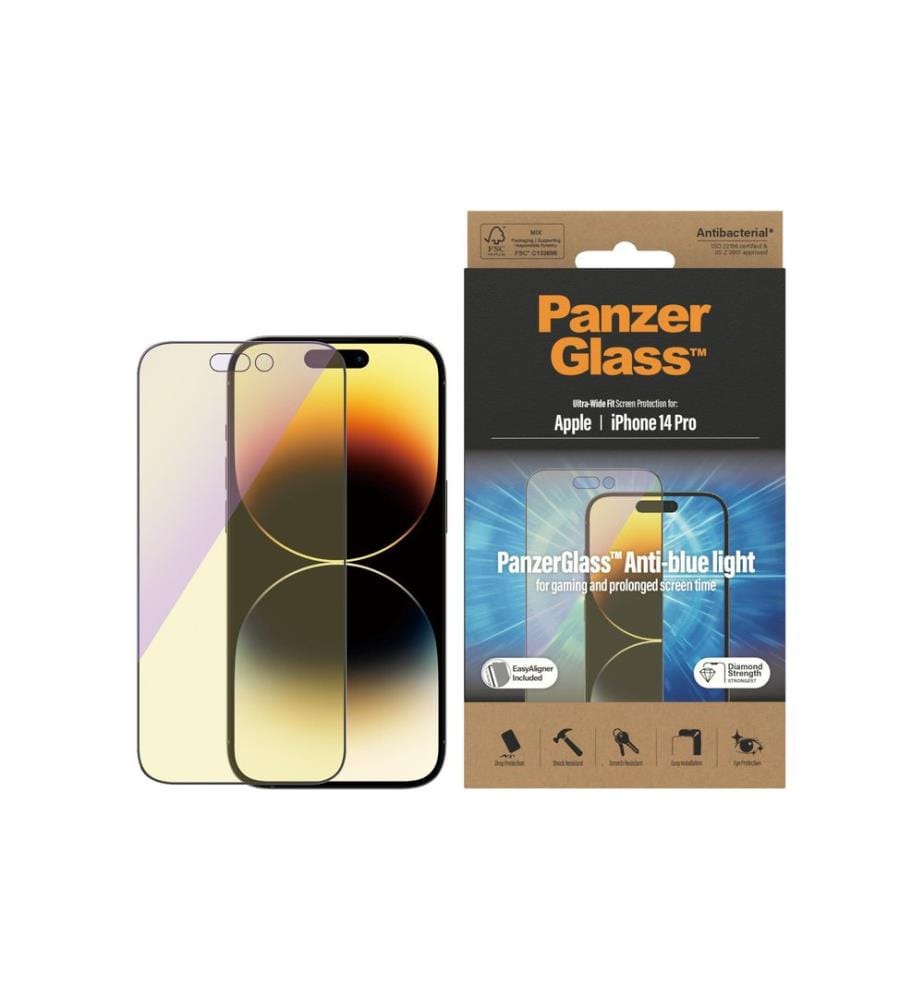 PANZERGLASS - Protection d'écran Ultra Wide Anti Bluelight iPhone 14 Pro