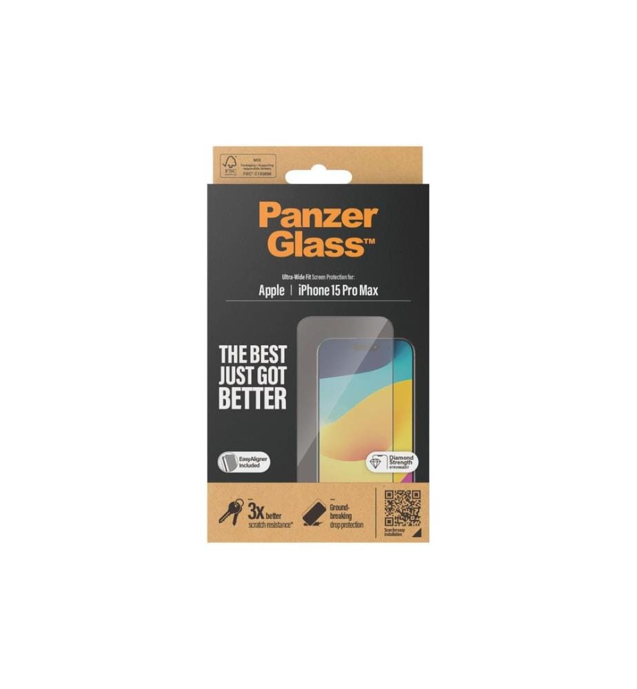 PANZERGLASS - Protection d'écran Ultra Wide Fit iPhone 15 Pro Max