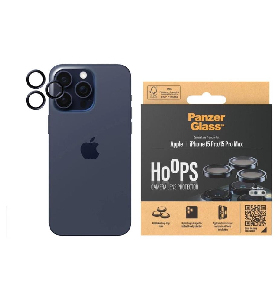 PANZERGLASS - Lens Protector Rings HOOPS iPhone 15 Pro / 15 Pro Max Bleu