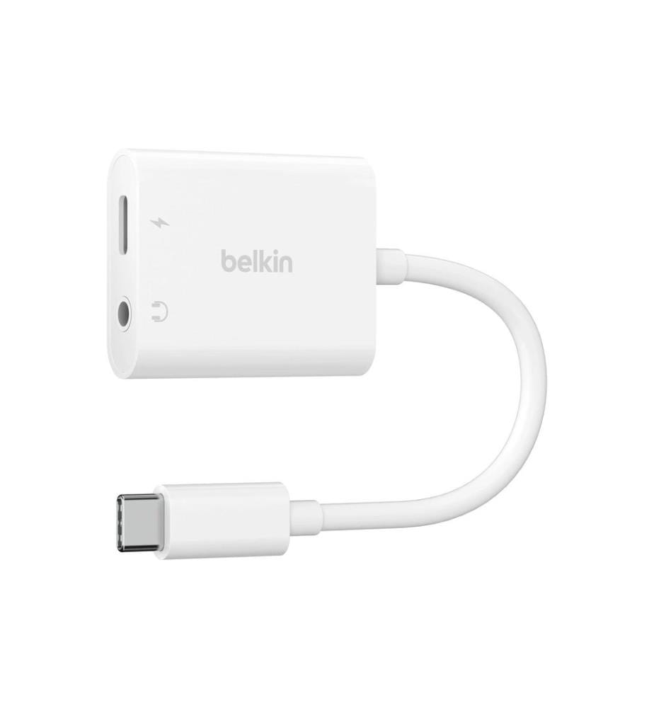 BELKIN - Adaptateur RockStar 3.5mm Audio + USB-C Charge Blanc