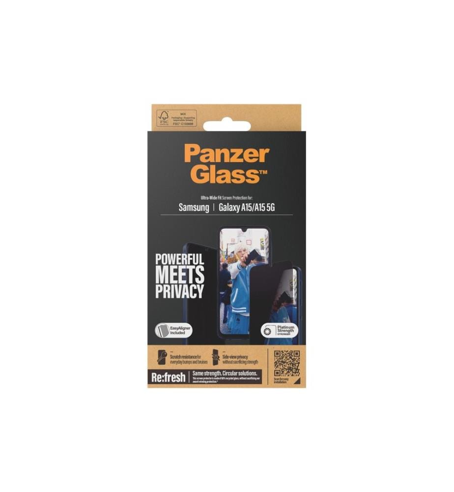 PANZERGLASS - Protection d'écran Ultra Wide Fit Privacy Galaxy A15 / A15 5G