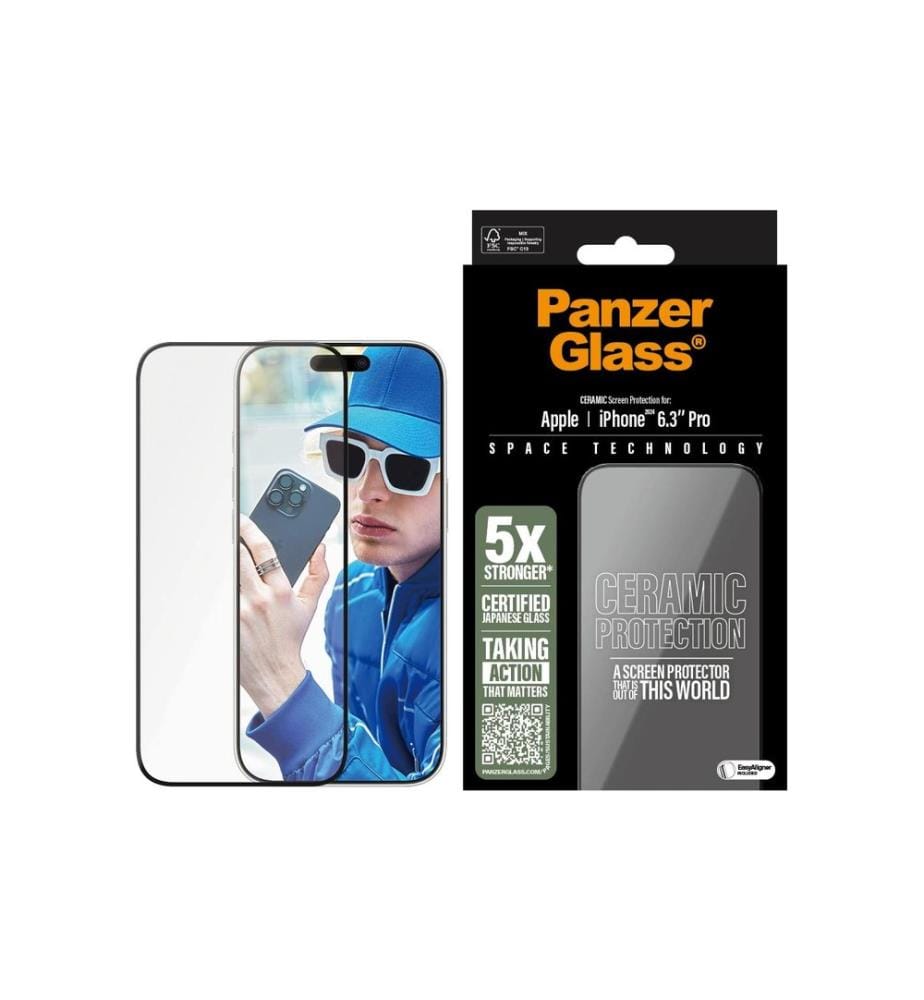 PANZERGLASS - Protection d'écran Ultra Wide Fit Ceramic iPhone 16 Pro