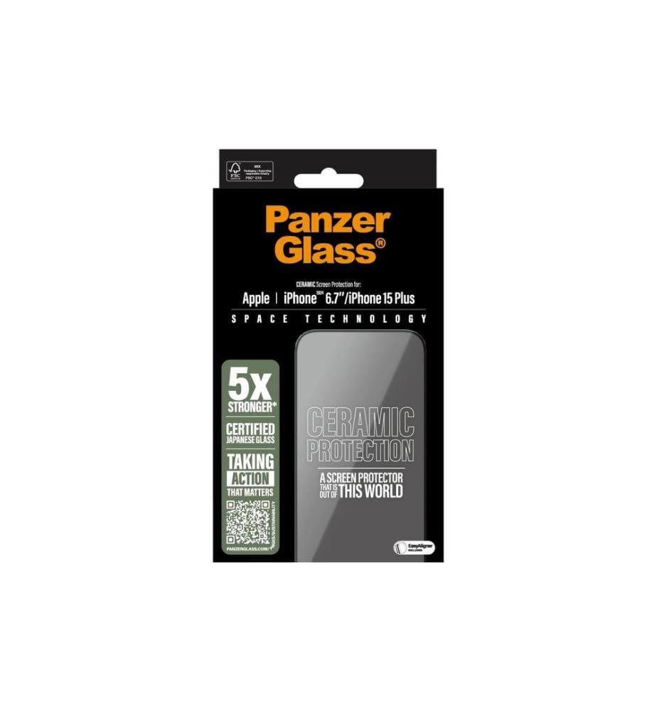 PANZERGLASS - Protection d'écran Ultra Wide Fit Ceramic iPhone 15 Plus/16 Plus