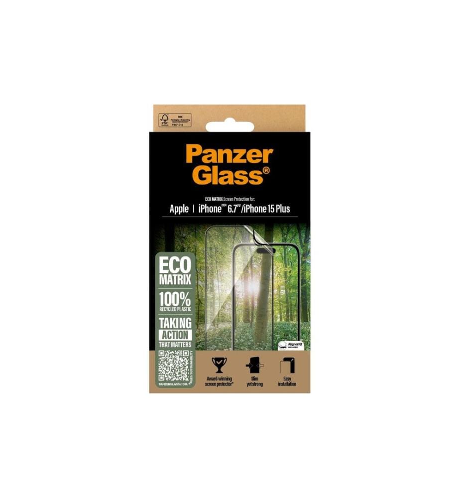 PANZERGLASS - Protection d'écran Ultra Wide Fit MATRIX iPhone 15 Plus/16 Plus