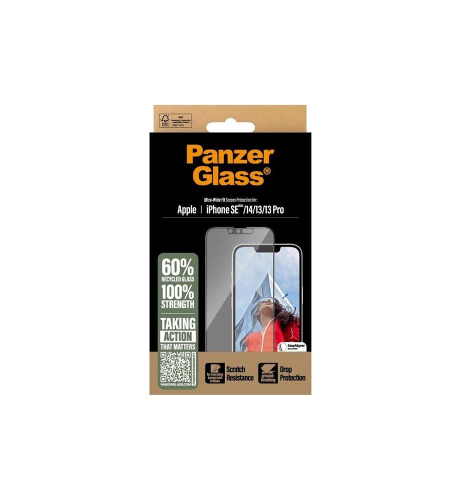 PANZERGLASS - Protection d'écran Ultra Wide Fit iPhone 16e/13/13Pro/14